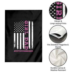 Funny Girl Dad Outnumbered Garden Flag Vintage American Flag Father's Day TS11 Print Your Wear