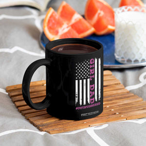 Funny Girl Dad Outnumbered Coffee Mug Vintage American Flag Father's Day TS11 Print Your Wear