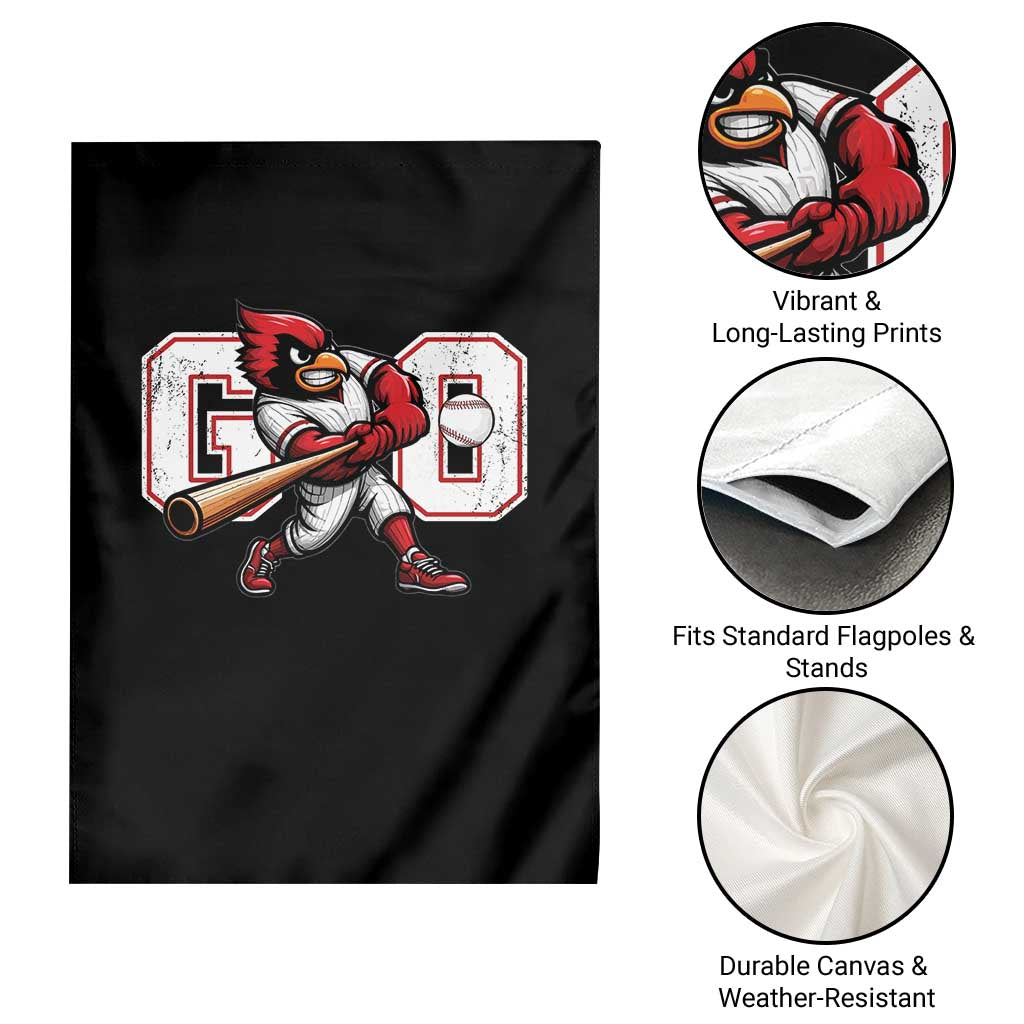 Go Cardinal Playing Baseball Graphic Garden Flag for Sports Fan TS11 Print Your Wear