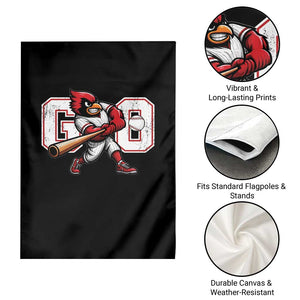 Go Cardinal Playing Baseball Graphic Garden Flag for Sports Fan TS11 Print Your Wear