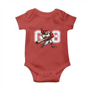 Go Cardinal Playing Baseball Graphic Baby Onesie for Sports Fan TS11 Red Print Your Wear