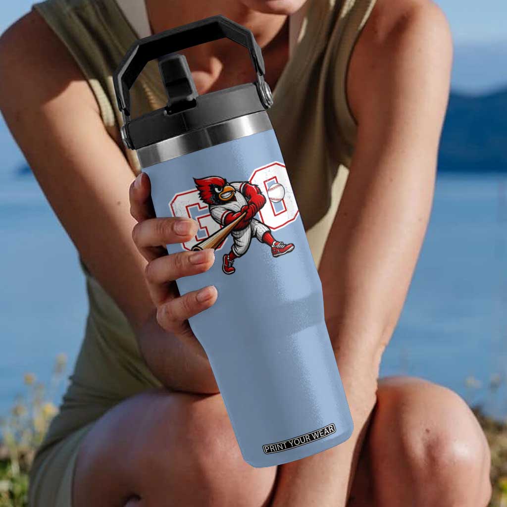 Go Cardinal Playing Baseball Graphic Flip Straw Tumbler for Sports Fan TS11 One Size: 30 oz Light Blue Print Your Wear