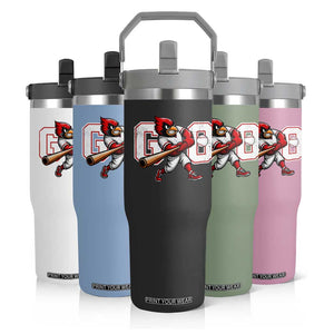 Go Cardinal Playing Baseball Graphic Flip Straw Tumbler for Sports Fan TS11 Print Your Wear