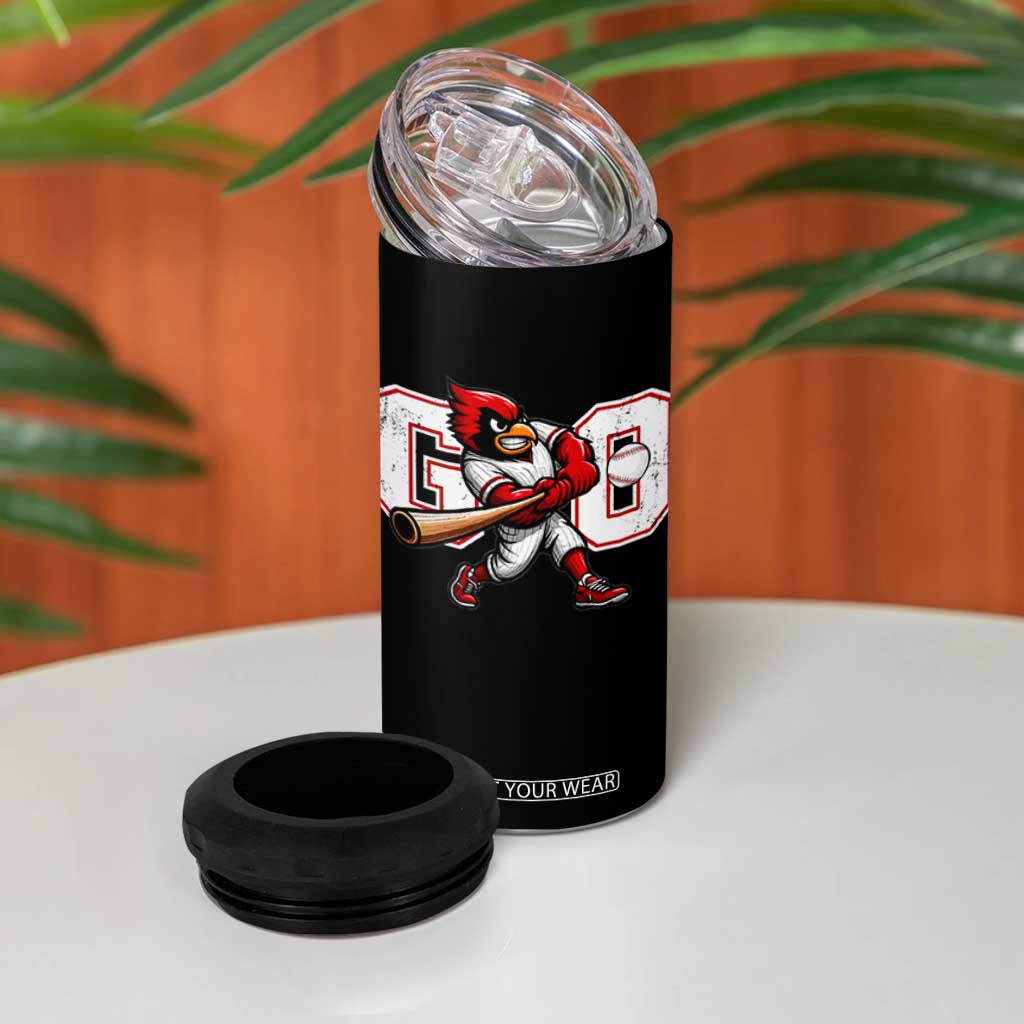 Go Cardinal Playing Baseball Graphic 4 in 1 Can Cooler Tumbler for Sports Fan TS11 Print Your Wear