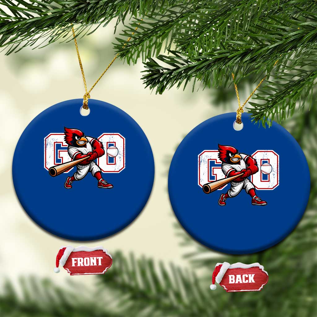 Go Cardinal Playing Baseball Graphic Ceramic Ornament for Sports Fan TS11 1pc Blue Print Your Wear