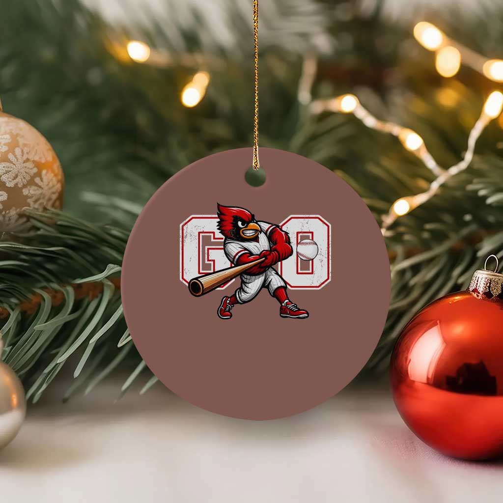 Go Cardinal Playing Baseball Graphic Ceramic Ornament for Sports Fan TS11 1pc Mocha Print Your Wear