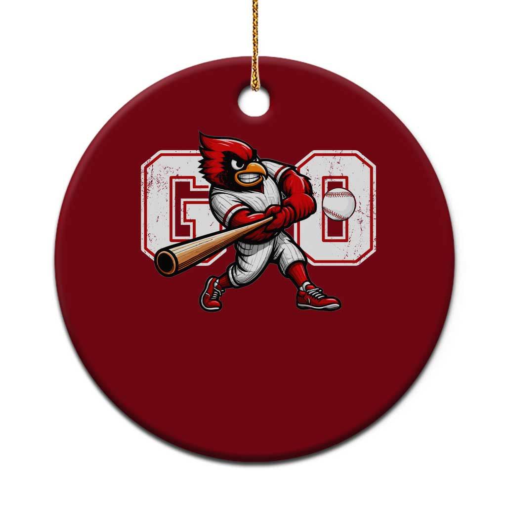 Go Cardinal Playing Baseball Graphic Ceramic Ornament for Sports Fan TS11 1pc Red Print Your Wear