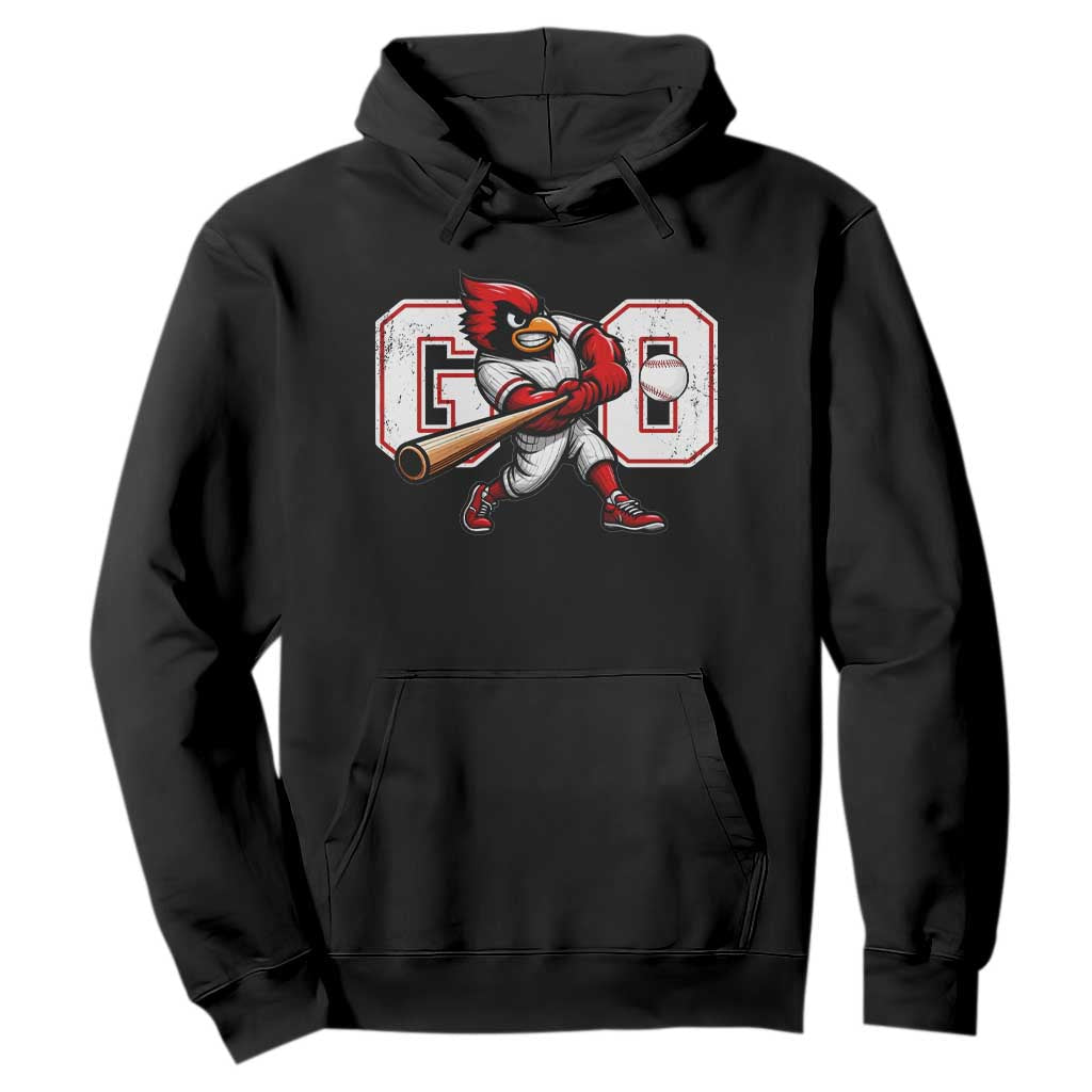 Go Cardinal Playing Baseball Graphic Hoodie for Sports Fan TS11 Black Print Your Wear