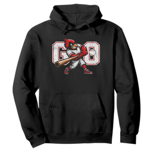 Go Cardinal Playing Baseball Graphic Hoodie for Sports Fan TS11 Black Print Your Wear
