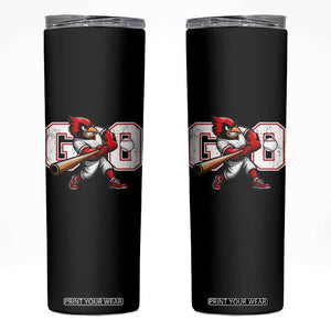 Go Cardinal Playing Baseball Graphic Skinny Tumbler for Sports Fan TS11 Black Print Your Wear