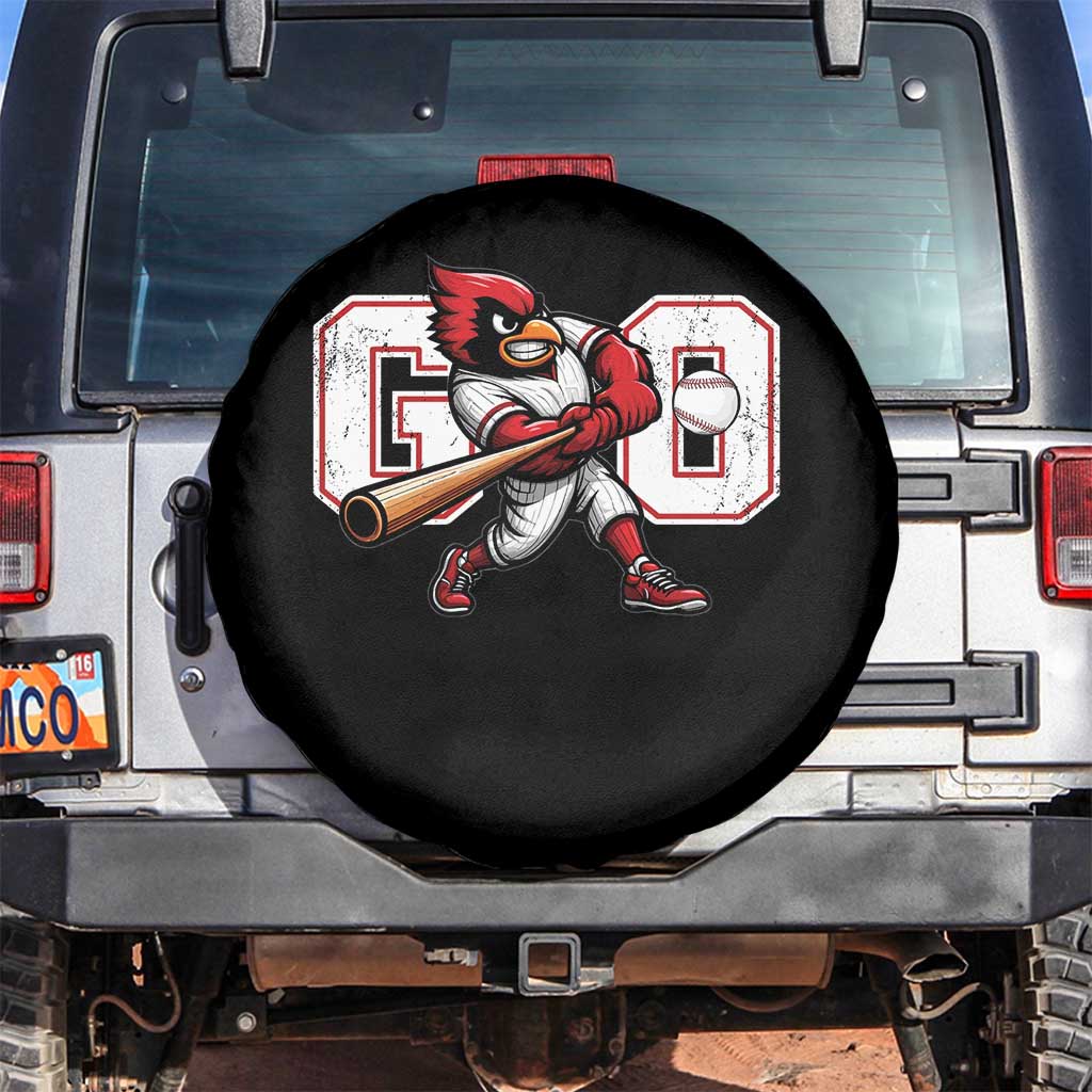 Go Cardinal Playing Baseball Graphic Spare Tire Cover for Sports Fan TS11 No hole Black Print Your Wear