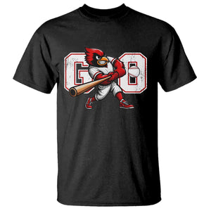 Go Cardinal Playing Baseball Graphic T Shirt for Sports Fan TS11 Black Print Your Wear