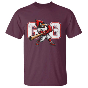 Go Cardinal Playing Baseball Graphic T Shirt for Sports Fan TS11 Maroon Print Your Wear
