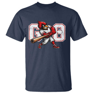 Go Cardinal Playing Baseball Graphic T Shirt for Sports Fan TS11 Navy Print Your Wear