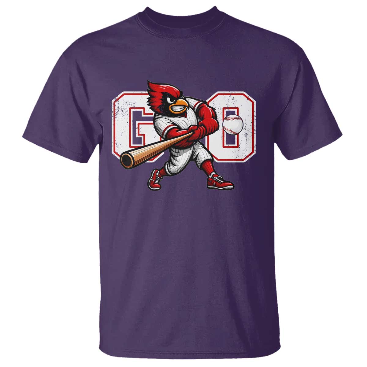 Go Cardinal Playing Baseball Graphic T Shirt for Sports Fan TS11 Purple Print Your Wear