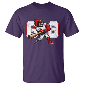 Go Cardinal Playing Baseball Graphic T Shirt for Sports Fan TS11 Purple Print Your Wear