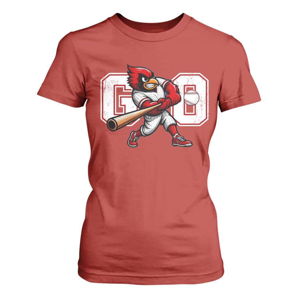 Go Cardinal Playing Baseball Graphic T Shirt For Women for Sports Fan TS11 Red Print Your Wear