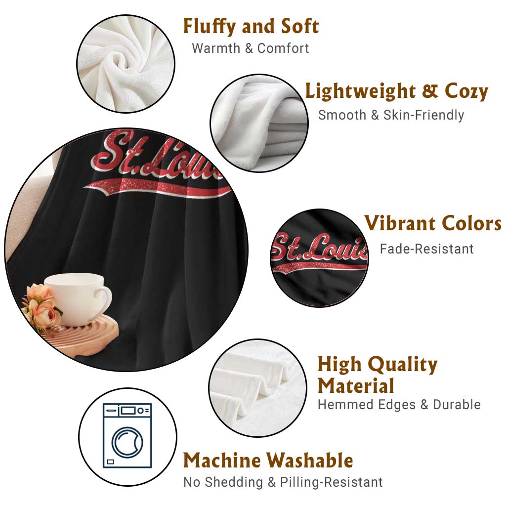 St Louis Sports Script Retro Baseball Lovers Proud City Throw Blanket TS11 Print Your Wear
