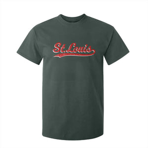 St Louis Sports Script Retro Baseball Lovers Proud City T Shirt For Kid TS11 Dark Forest Green Print Your Wear