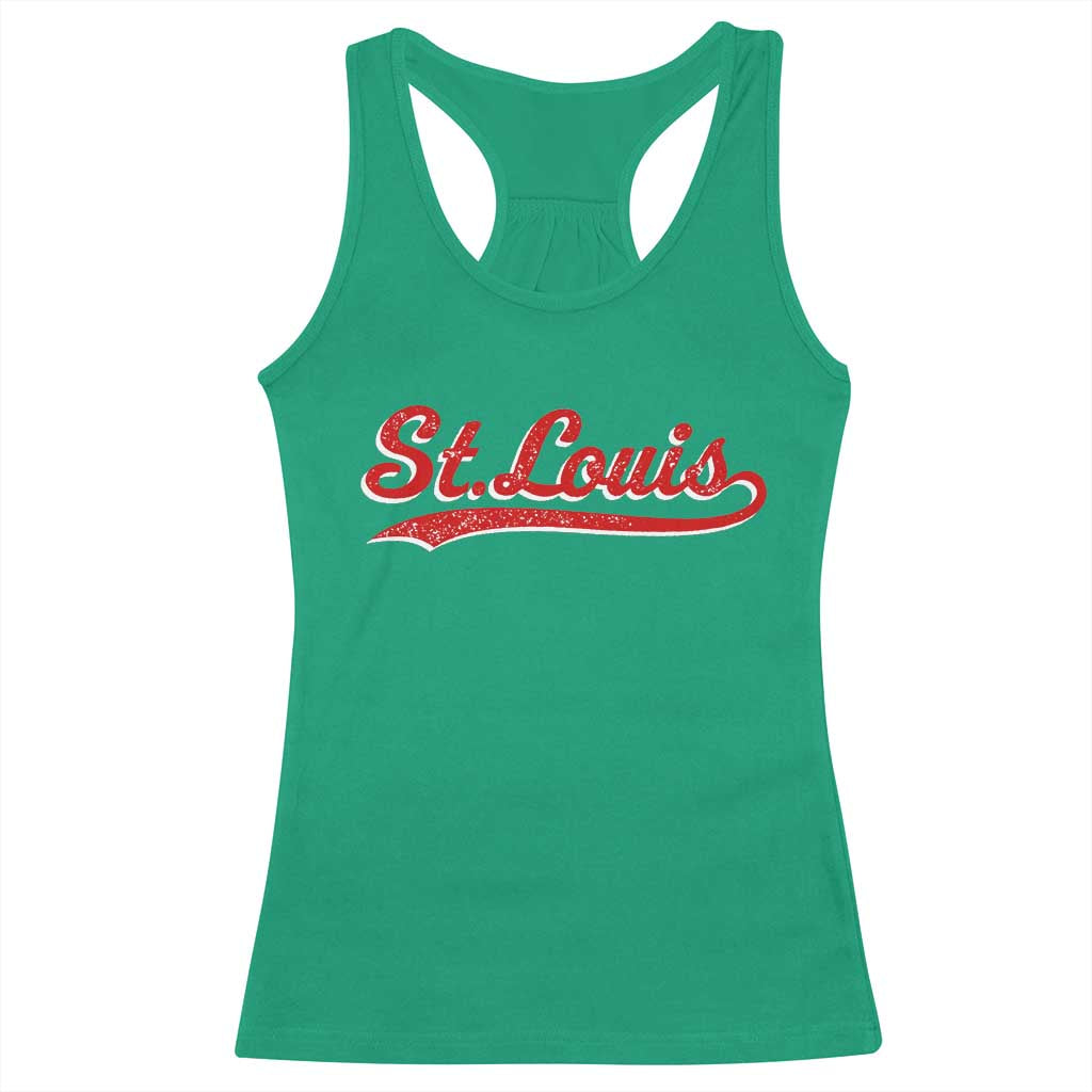 St Louis Sports Script Retro Baseball Lovers Proud City Racerback Tank Top TS11 Irish Green Print Your Wear