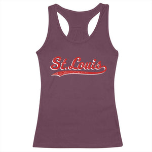 St Louis Sports Script Retro Baseball Lovers Proud City Racerback Tank Top TS11 Maroon Print Your Wear