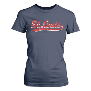 St Louis Sports Script Retro Baseball Lovers Proud City T Shirt For Women TS11 Navy Print Your Wear