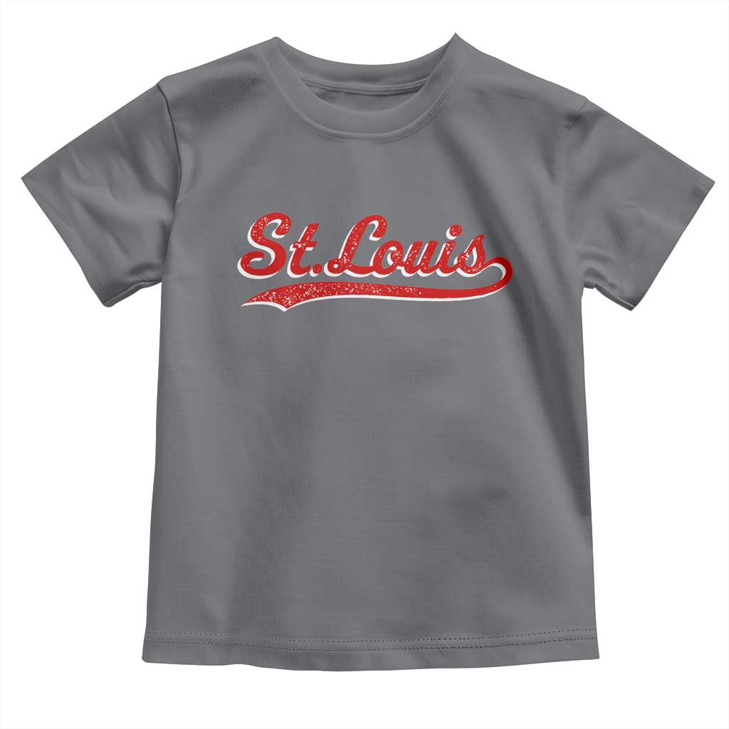 St Louis Sports Script Retro Baseball Lovers Proud City Toddler T Shirt TS11 Charcoal Print Your Wear