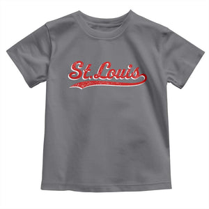St Louis Sports Script Retro Baseball Lovers Proud City Toddler T Shirt TS11 Charcoal Print Your Wear