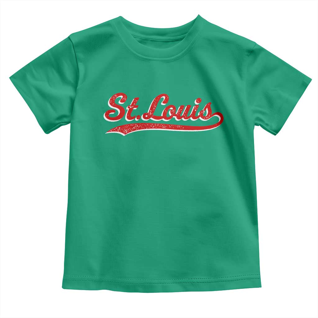 St Louis Sports Script Retro Baseball Lovers Proud City Toddler T Shirt TS11 Irish Green Print Your Wear