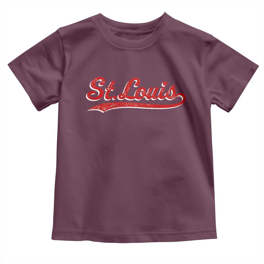 St Louis Sports Script Retro Baseball Lovers Proud City Toddler T Shirt TS11 Maroon Print Your Wear