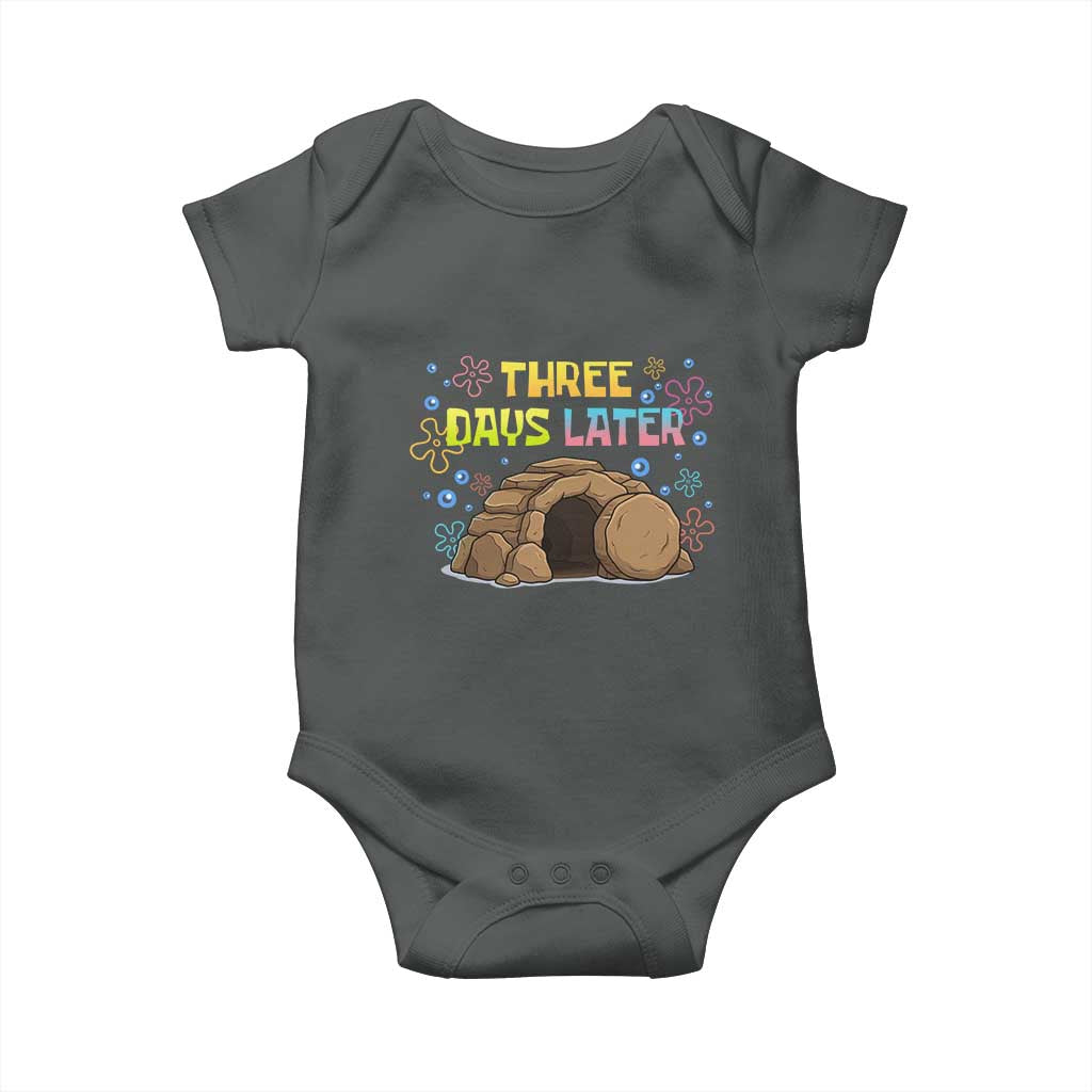 Three Days Later Christian Easter Baby Onesie Funny Jesus Resurrection Meme TS11 Dark Heather Print Your Wear