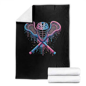 Lacrosse Drip Ice Cream Lax Helmet Sticks Sport Player Throw Blanket TS11 Black Print Your Wear