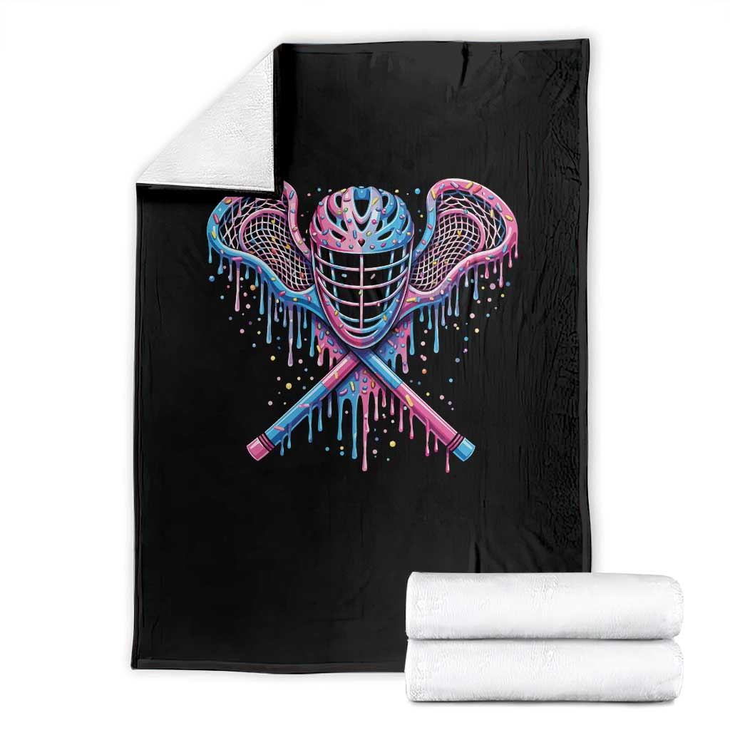Lacrosse Drip Ice Cream Lax Helmet Sticks Sport Player Throw Blanket TS11 Black Print Your Wear