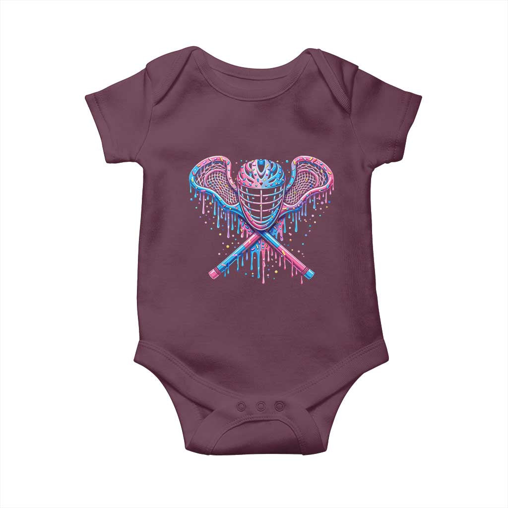 Lacrosse Drip Ice Cream Lax Helmet Sticks Sport Player Baby Onesie TS11 Maroon Print Your Wear