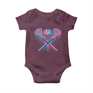 Lacrosse Drip Ice Cream Lax Helmet Sticks Sport Player Baby Onesie TS11 Maroon Print Your Wear