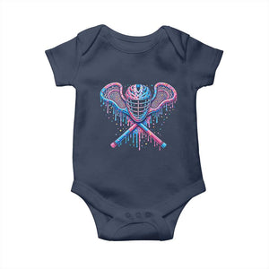 Lacrosse Drip Ice Cream Lax Helmet Sticks Sport Player Baby Onesie TS11 Navy Print Your Wear