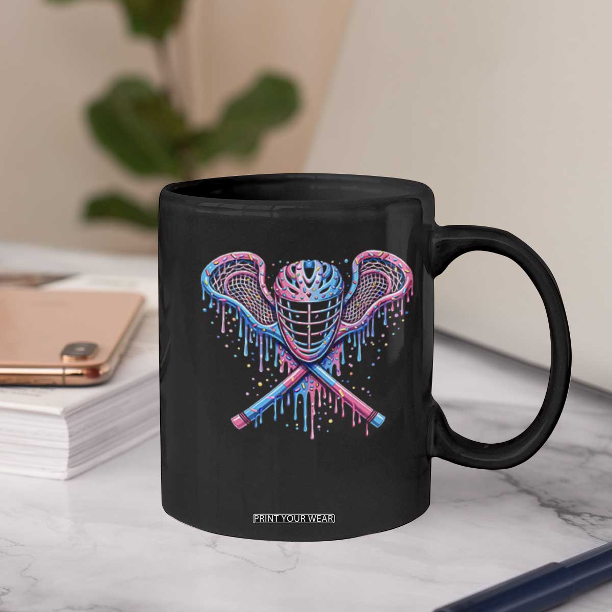 Lacrosse Drip Ice Cream Lax Helmet Sticks Sport Player Coffee Mug TS11 Print Your Wear