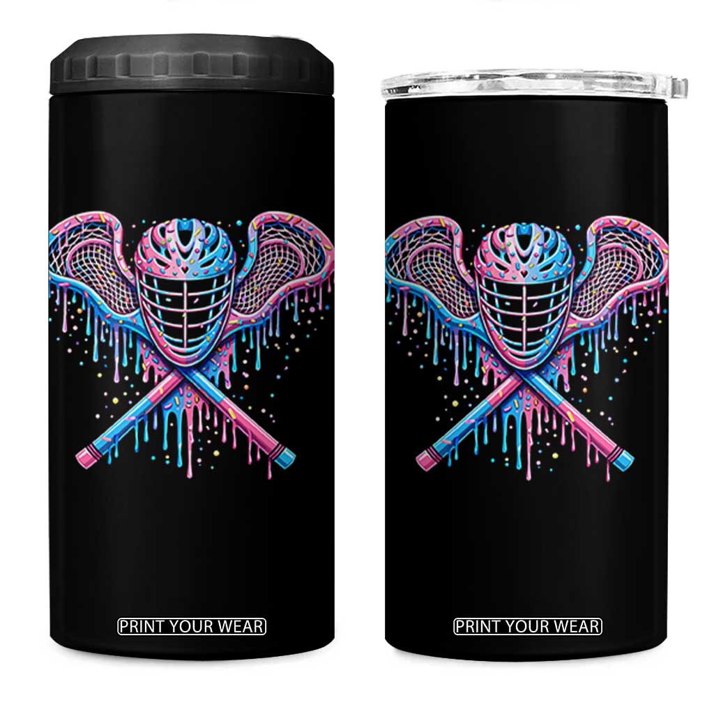 Lacrosse Drip Ice Cream Lax Helmet Sticks Sport Player 4 in 1 Can Cooler Tumbler TS11 One Size: 16 oz Black Print Your Wear