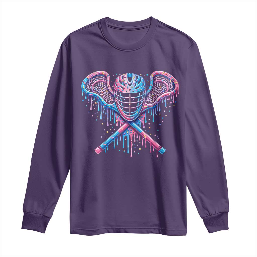 Lacrosse Drip Ice Cream Lax Helmet Sticks Sport Player Long Sleeve Shirt TS11 Purple Print Your Wear