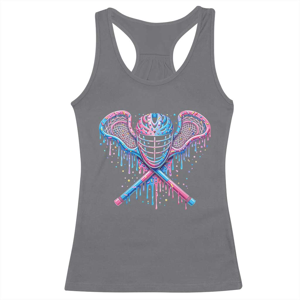 Lacrosse Drip Ice Cream Lax Helmet Sticks Sport Player Racerback Tank Top TS11 Charcoal Print Your Wear