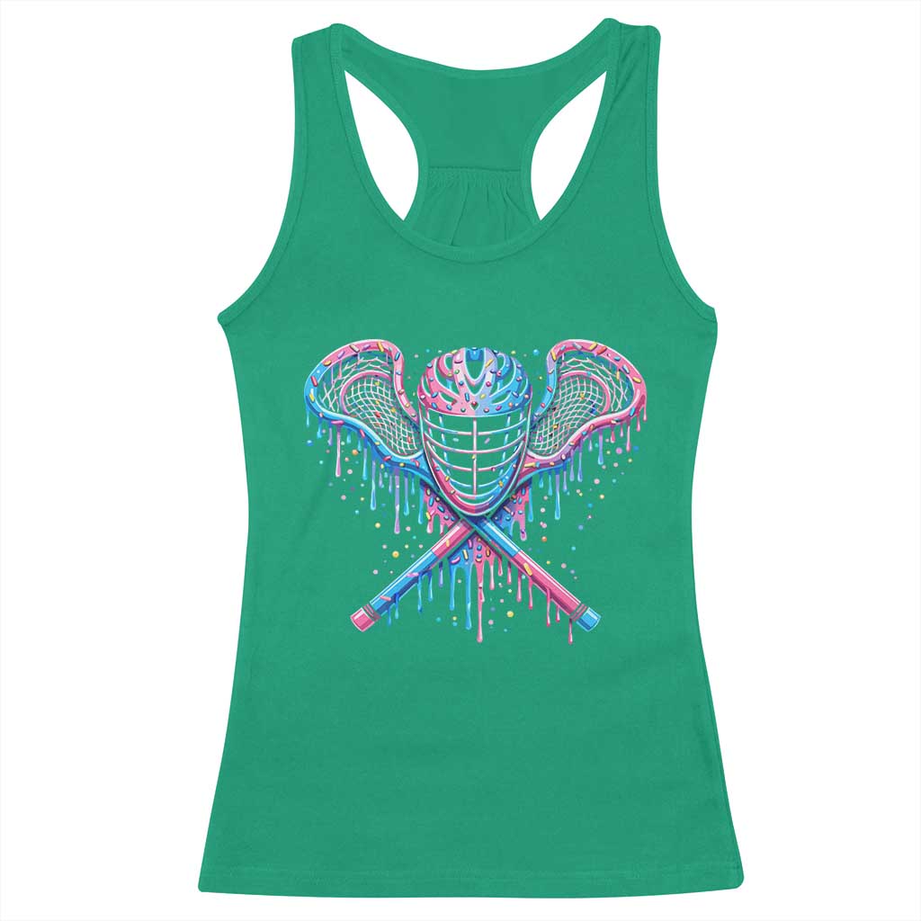 Lacrosse Drip Ice Cream Lax Helmet Sticks Sport Player Racerback Tank Top TS11 Irish Green Print Your Wear