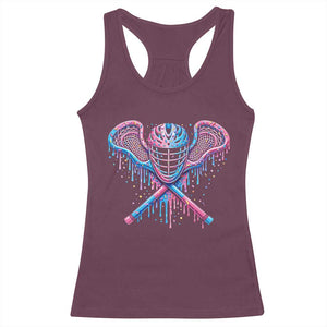 Lacrosse Drip Ice Cream Lax Helmet Sticks Sport Player Racerback Tank Top TS11 Maroon Print Your Wear