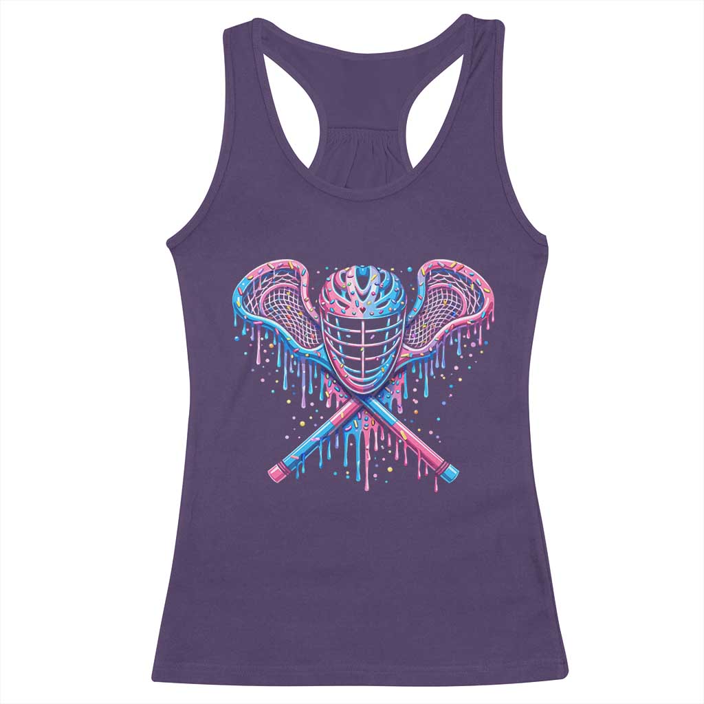Lacrosse Drip Ice Cream Lax Helmet Sticks Sport Player Racerback Tank Top TS11 Purple Print Your Wear