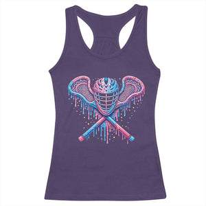 Lacrosse Drip Ice Cream Lax Helmet Sticks Sport Player Racerback Tank Top TS11 Purple Print Your Wear