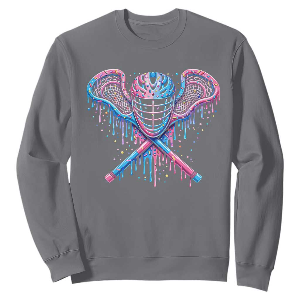 Lacrosse Drip Ice Cream Lax Helmet Sticks Sport Player Sweatshirt TS11 Charcoal Print Your Wear