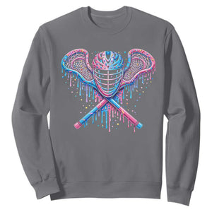 Lacrosse Drip Ice Cream Lax Helmet Sticks Sport Player Sweatshirt TS11 Charcoal Print Your Wear