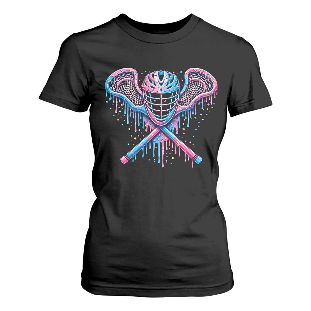 Lacrosse Drip Ice Cream Lax Helmet Sticks Sport Player T Shirt For Women TS11 Black Print Your Wear