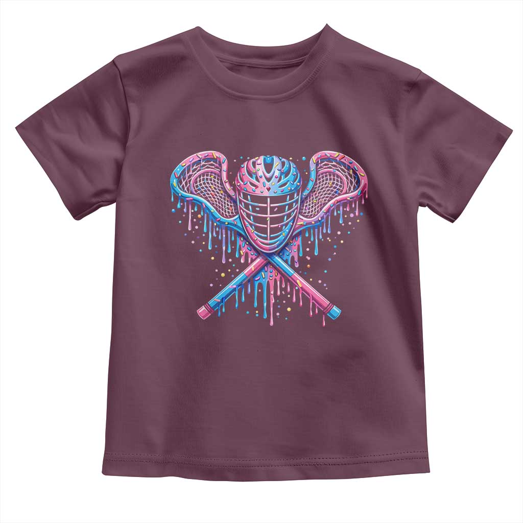 Lacrosse Drip Ice Cream Lax Helmet Sticks Sport Player Toddler T Shirt TS11 Maroon Print Your Wear