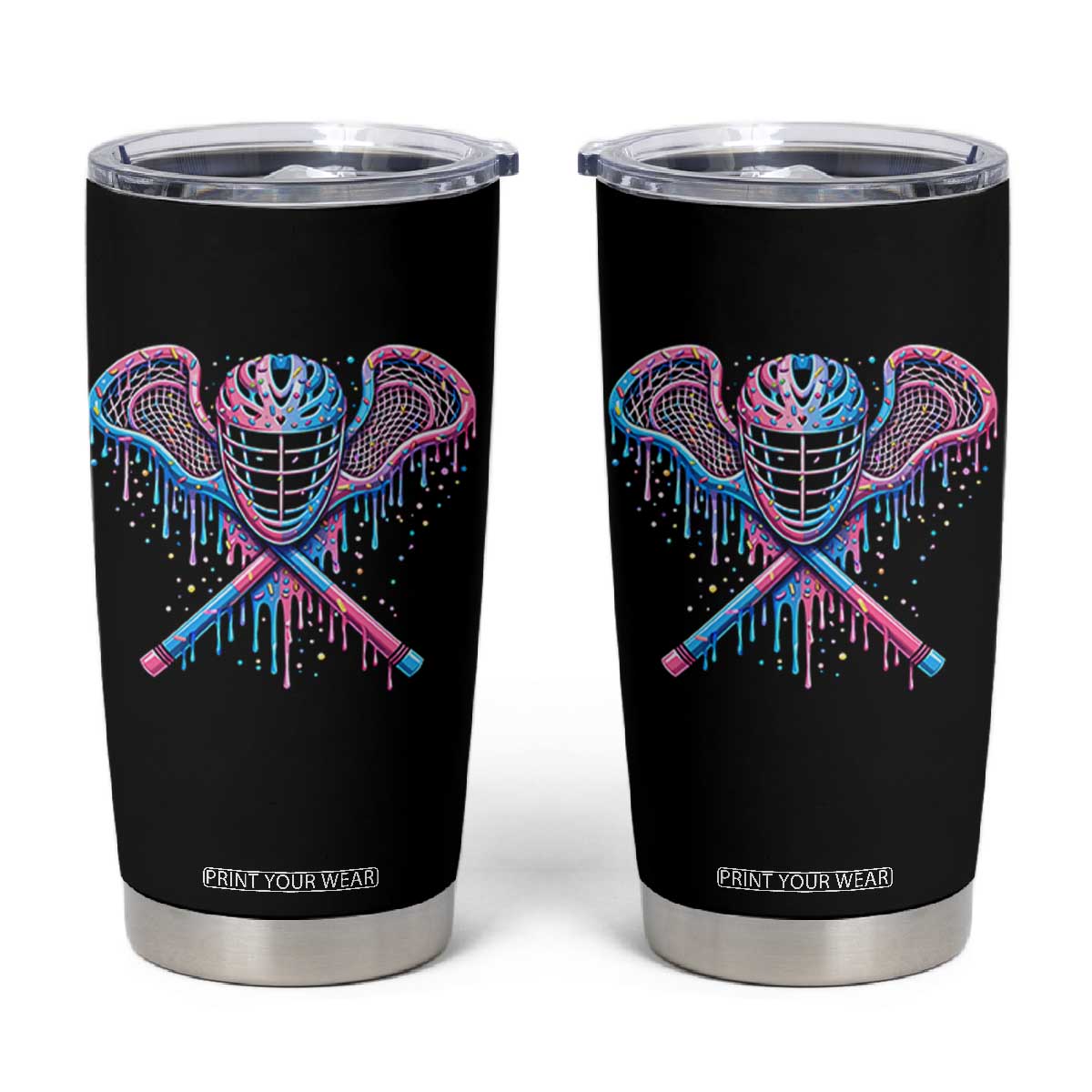Lacrosse Drip Ice Cream Lax Helmet Sticks Sport Player Tumbler Cup TS11 Black Print Your Wear