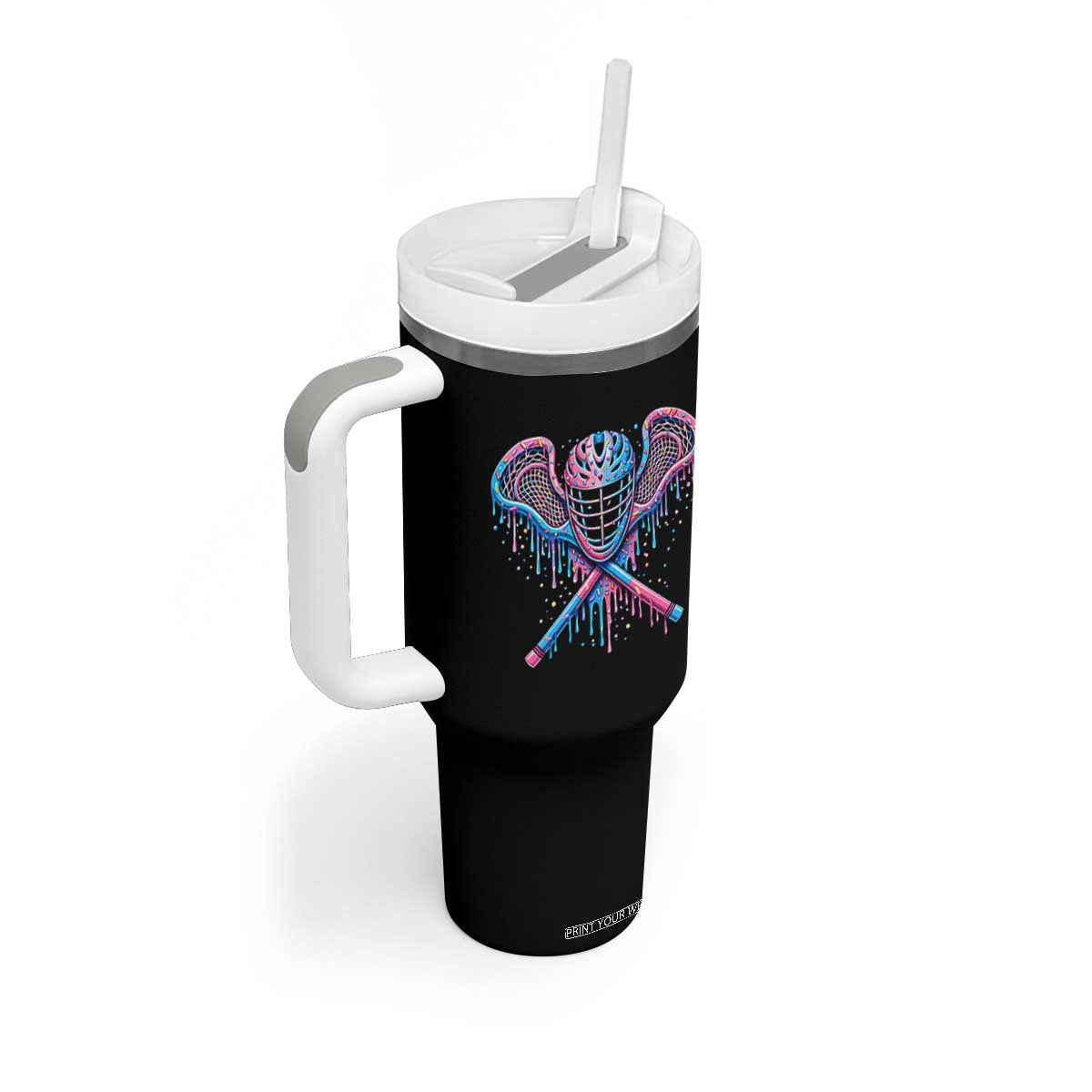 Lacrosse Drip Ice Cream Lax Helmet Sticks Sport Player Tumbler With Handle TS11 Print Your Wear